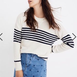 Madewell Cashmere Sweatshirt in Nautical Stripe